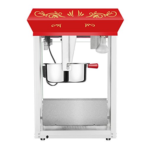 8 oz., Red Movie Night Popcorn Popper Machine With Cart-Makes Approx 3 Gallons Per Batch by Superior Popcorn Company- 