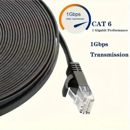 Flat Cat 6 Ethernet Cable 78.74inch, High-Speed 1Gbps RJ45 Computer Networking Cord