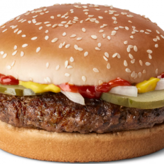 Hamburger on bun to go