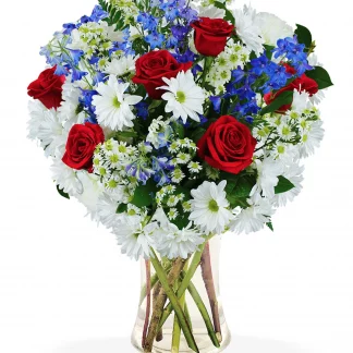 Red, White & Blue Sympathy Vase