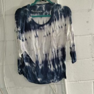 Wallflower Long Sleeve Tie Dye Shirt Crinkle Front Top Women's Size Large XL