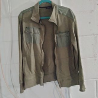 Apt 9 Mens L Black Full Zip Sweatshirt Sweater Jacket Pockets Collared