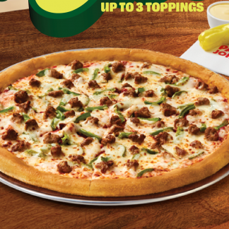Papa Johns 3 toppings for $15.99