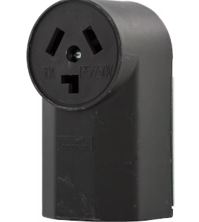 Eaton 50 -Amp 250-volt Industrial Round Range power outlet , Black