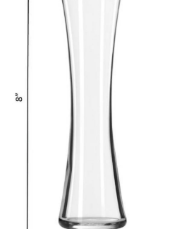 Libbey Clear Glass Sabrina Bud Floral Vase, 8"