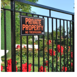 Hy-Ko Products 848 Private Property No Trespassing Aluminum Sign 9.25" x 14" Orange/Black, 1 Piece